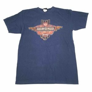 2008 Harley Davidson FL Short Sleeve T-Shirt Size Large Mens Motorcycle Blue L